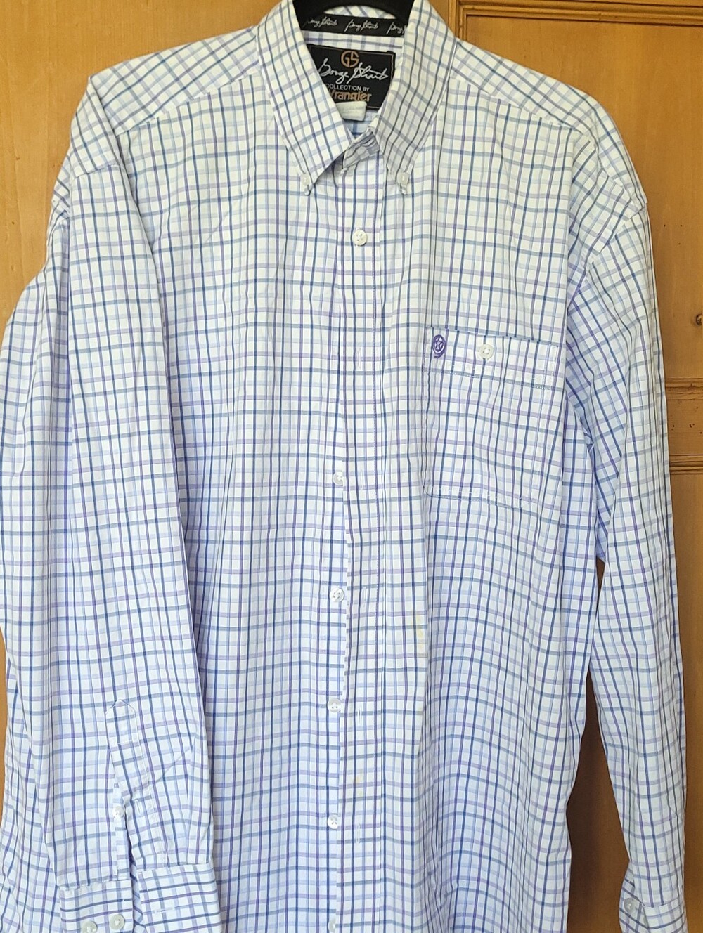 Wrangler George Strait Collection Plaid Long Sleeve Button Down Shirt